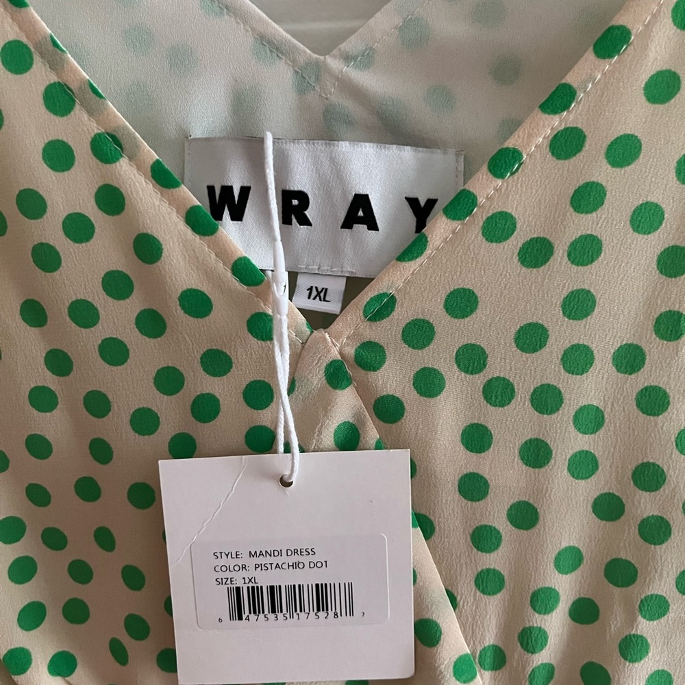 Polka dot Wray Mandi sleeveless dress in pistachio - Picture 3 of 8